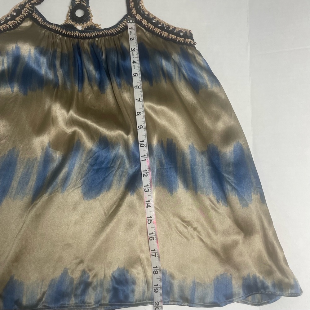 Devlin  Anthropologie Crochet Boho Silk Tie Dye T Back Tunic  NEW. Y2K. Size S. - Picture 12 of 12